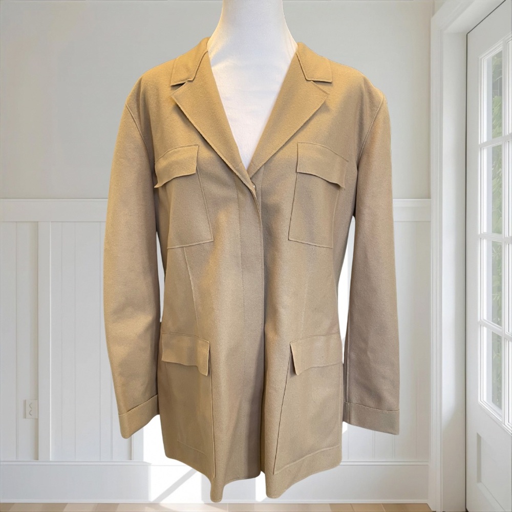 Vintage LIZ CLAIBORNE LIZSPORT Women's Cashmere Wool Blend Utility Jacket 12 - Picture 2 of 13